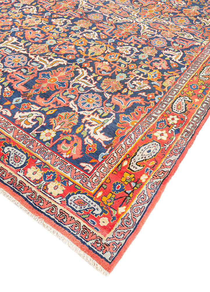 aalam blue wool hand knotted Rug - FoldShot
