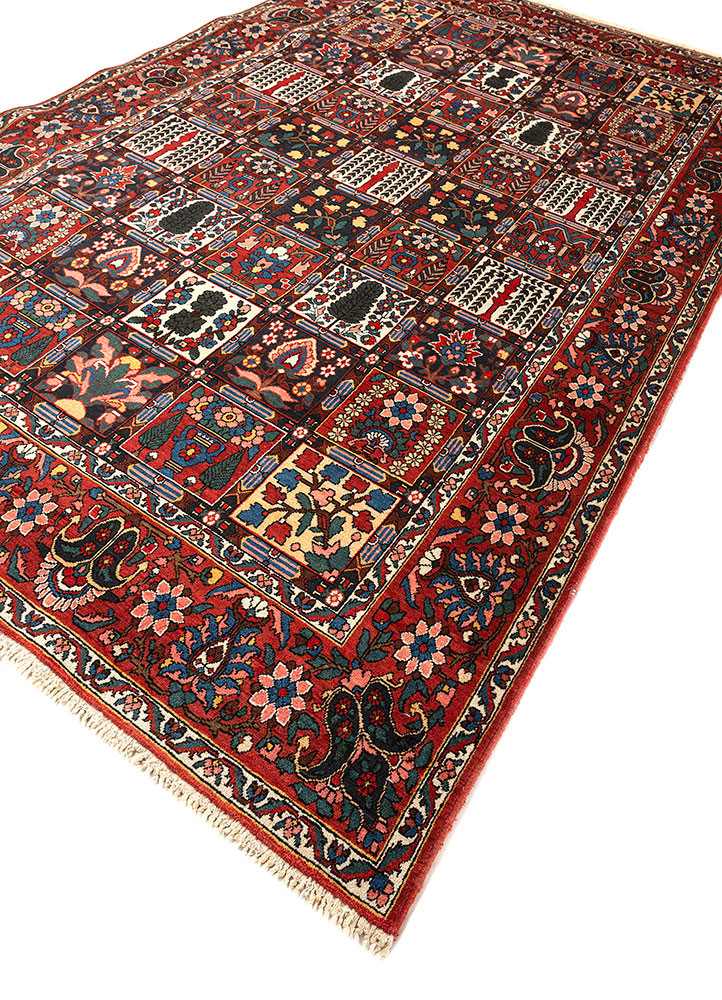 aalam red and orange wool hand knotted Rug - FoldShot