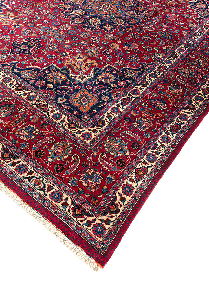 aalam blue wool hand knotted Rug - FoldShot aalam blue wool hand knotted Rug - FoldShot