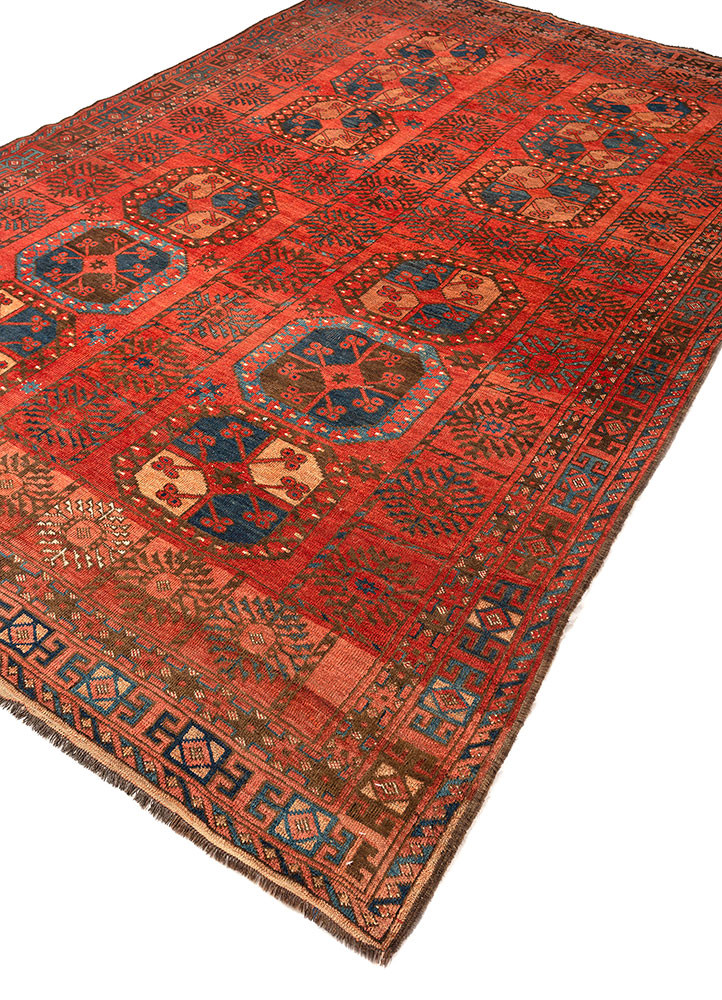 kiaan red and orange wool hand knotted Rug - FoldShot kiaan red and orange wool hand knotted Rug - FoldShot