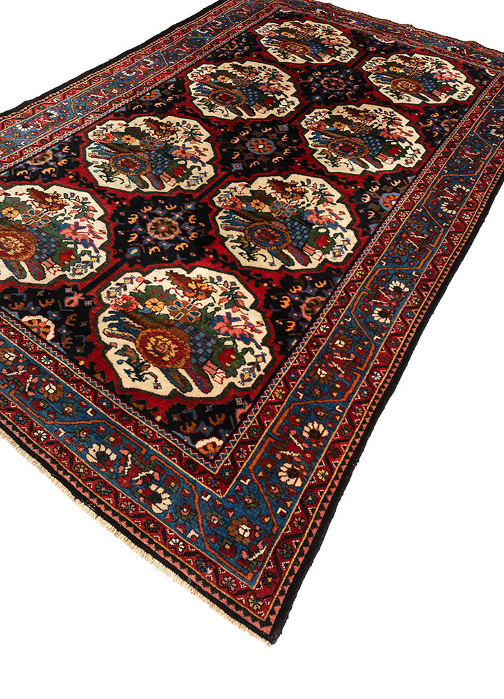 aalam blue wool hand knotted Rug - FoldShot