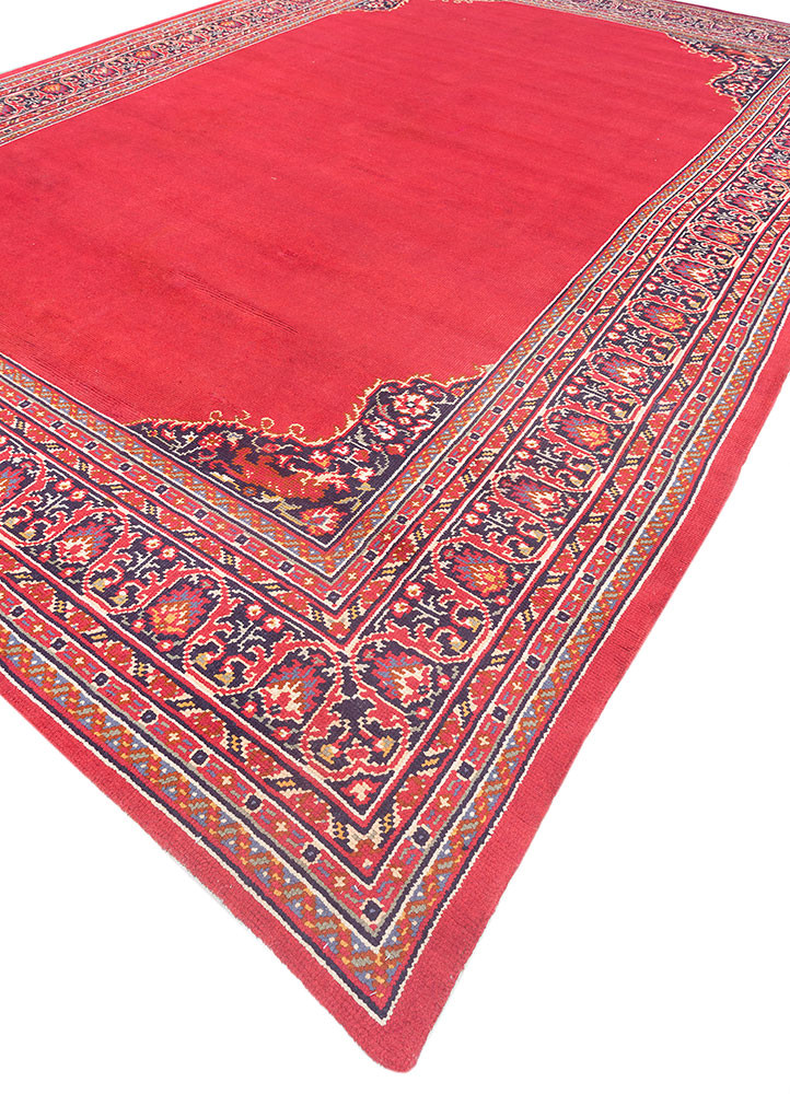 aalam pink and purple wool hand knotted Rug - FoldShot