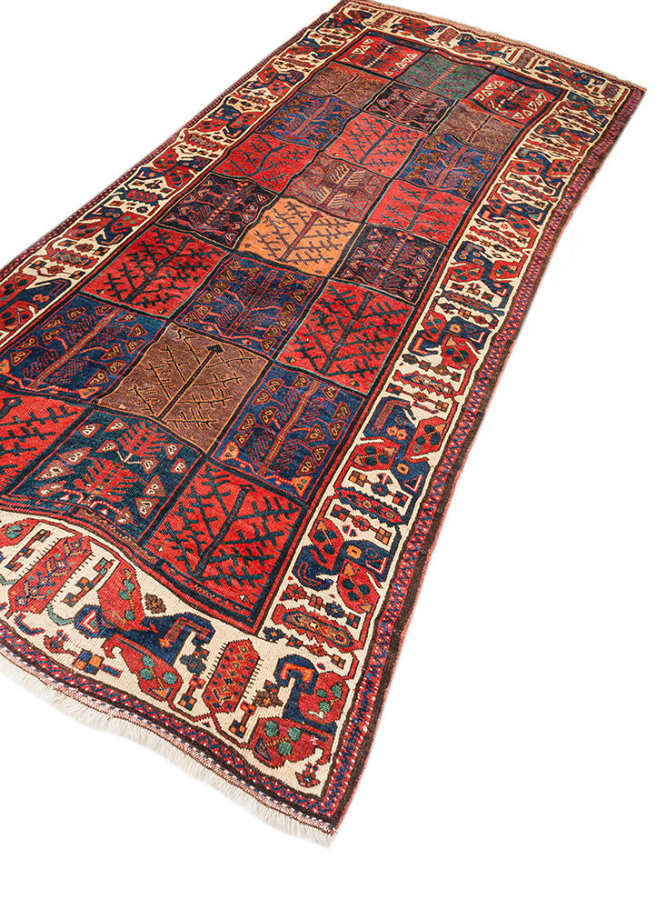 aalam red and orange wool hand knotted Rug - FoldShot
