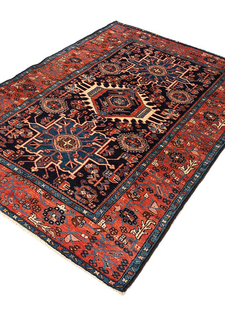 kiaan blue wool hand knotted Rug - FoldShot kiaan blue wool hand knotted Rug - FoldShot