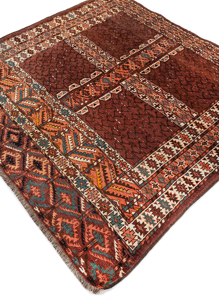 kiaan beige and brown wool hand knotted Rug - FoldShot kiaan beige and brown wool hand knotted Rug - FoldShot