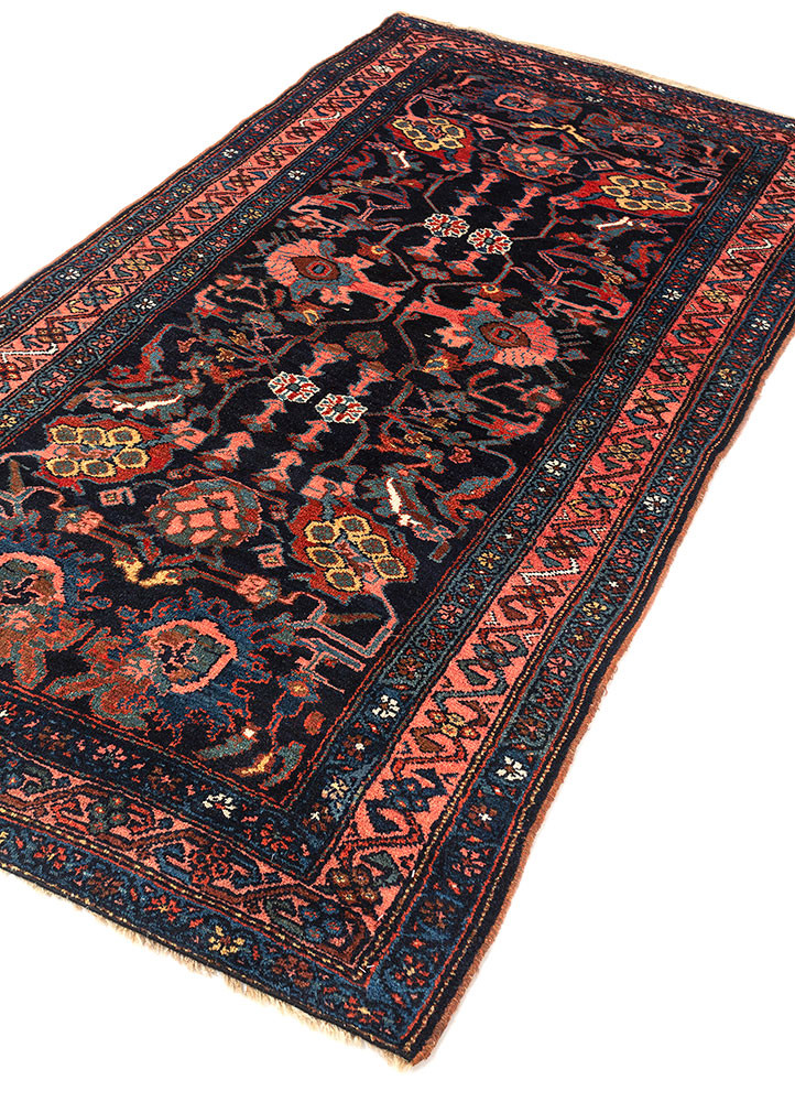 aalam blue wool hand knotted Rug - FoldShot aalam blue wool hand knotted Rug - FoldShot