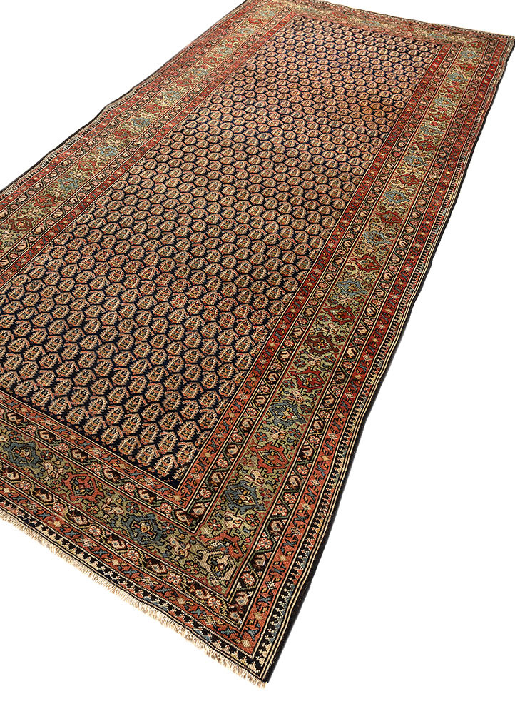 kiaan blue wool hand knotted Rug - FoldShot