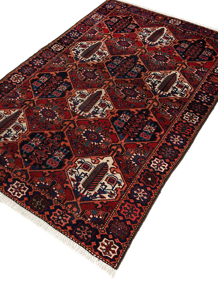 aalam red and orange wool hand knotted Rug - FoldShot aalam red and orange wool hand knotted Rug - FoldShot
