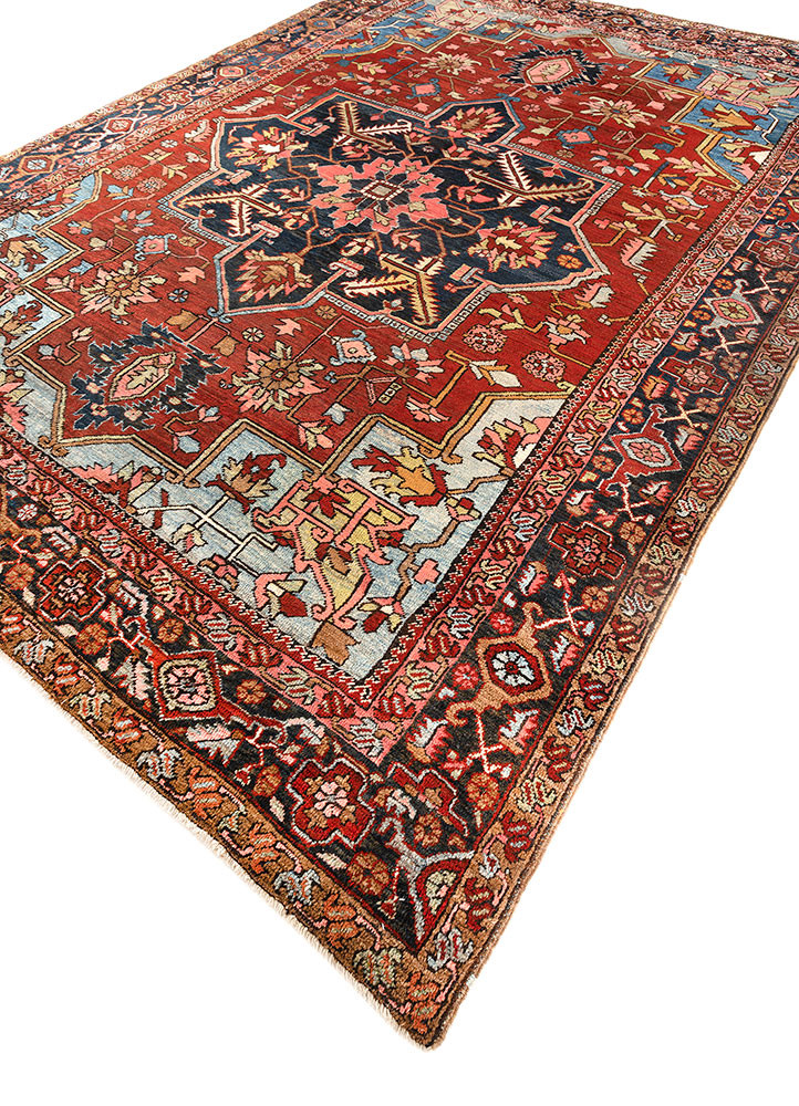 aalam blue wool hand knotted Rug - FoldShot aalam blue wool hand knotted Rug - FoldShot