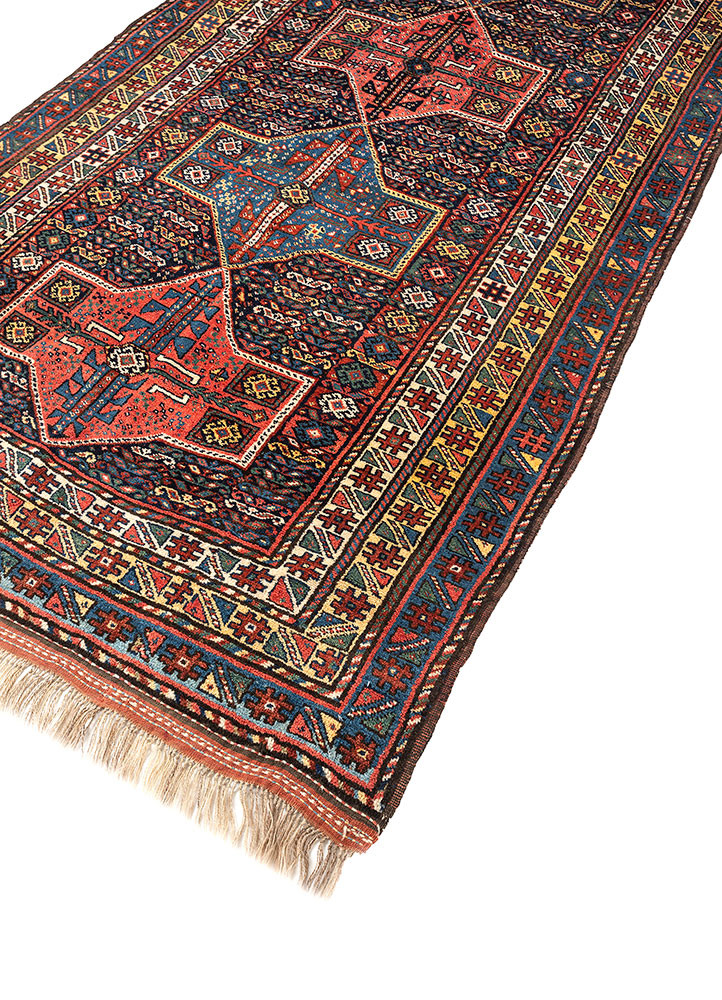 kiaan pink and purple wool hand knotted Rug - FoldShot kiaan pink and purple wool hand knotted Rug - FoldShot