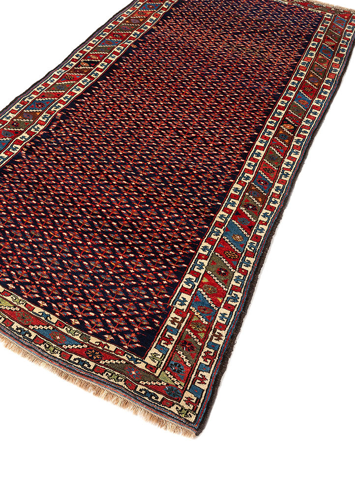 aalam blue wool hand knotted Rug - FoldShot aalam blue wool hand knotted Rug - FoldShot