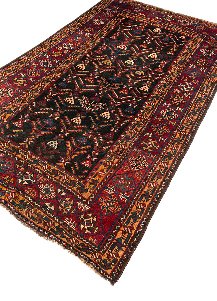 aalam blue wool hand knotted Rug - FoldShot aalam blue wool hand knotted Rug - FoldShot