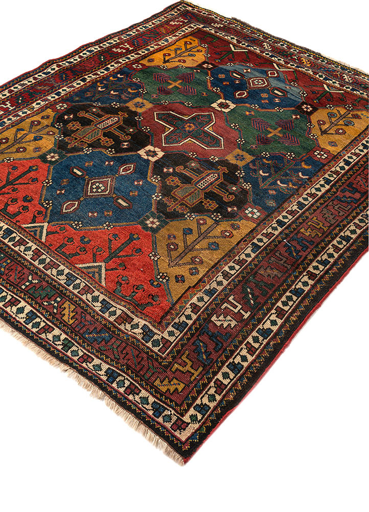 aalam blue wool hand knotted Rug - FoldShot aalam blue wool hand knotted Rug - FoldShot