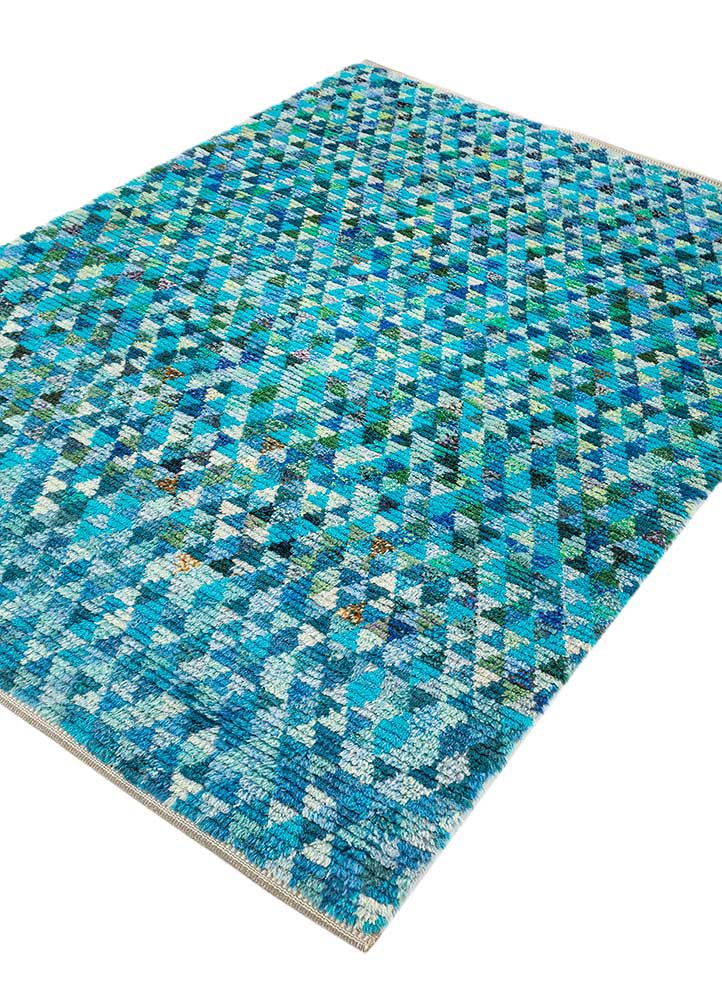 Aalam Blue Hand Knotted Wool RugsPaem668Jaipur Rugs USA
