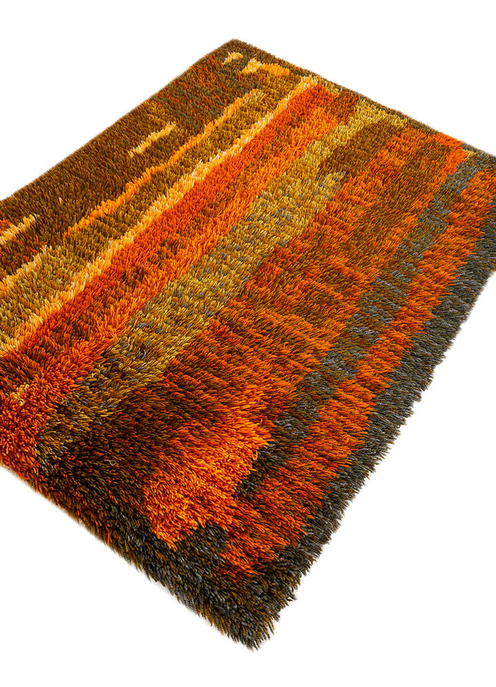 zuri red and orange wool hand knotted Rug - FoldShot zuri red and orange wool hand knotted Rug - FoldShot