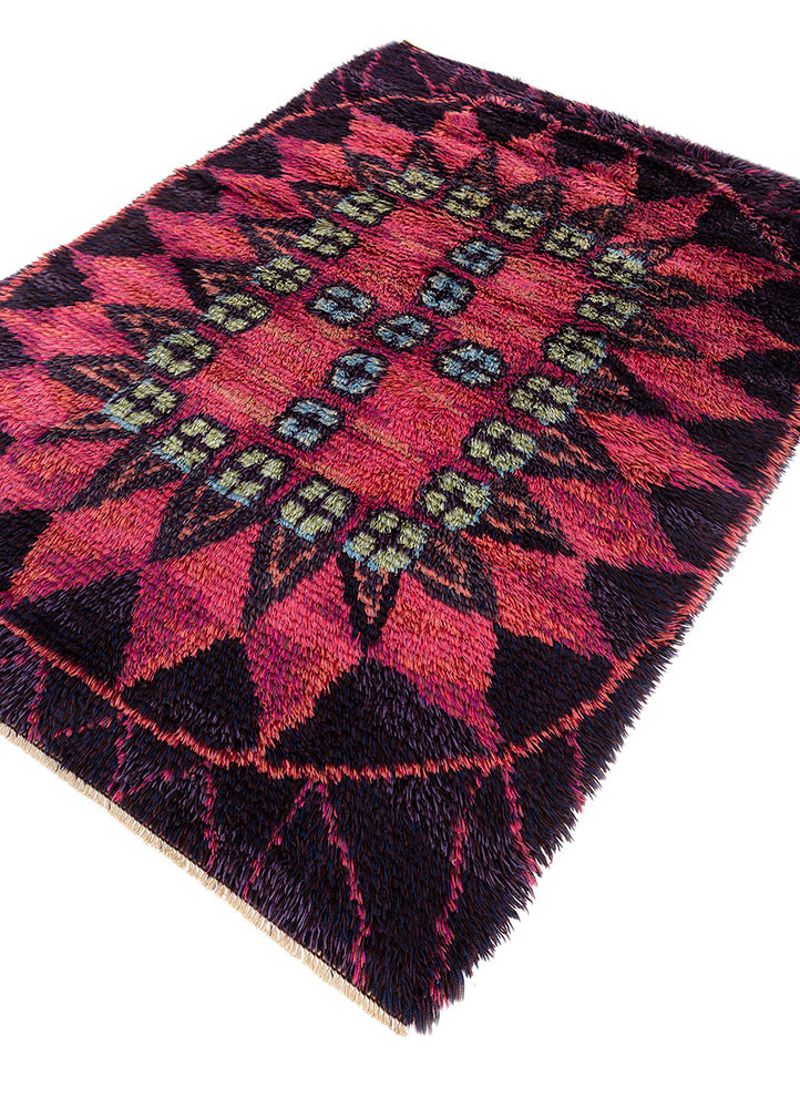 zuri pink and purple wool hand knotted Rug - FoldShot zuri pink and purple wool hand knotted Rug - FoldShot