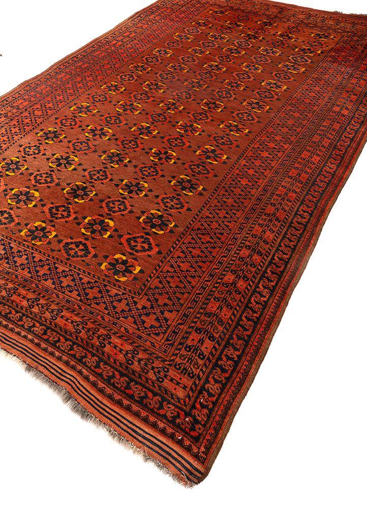 kiaan red and orange wool hand knotted Rug - FoldShot kiaan red and orange wool hand knotted Rug - FoldShot