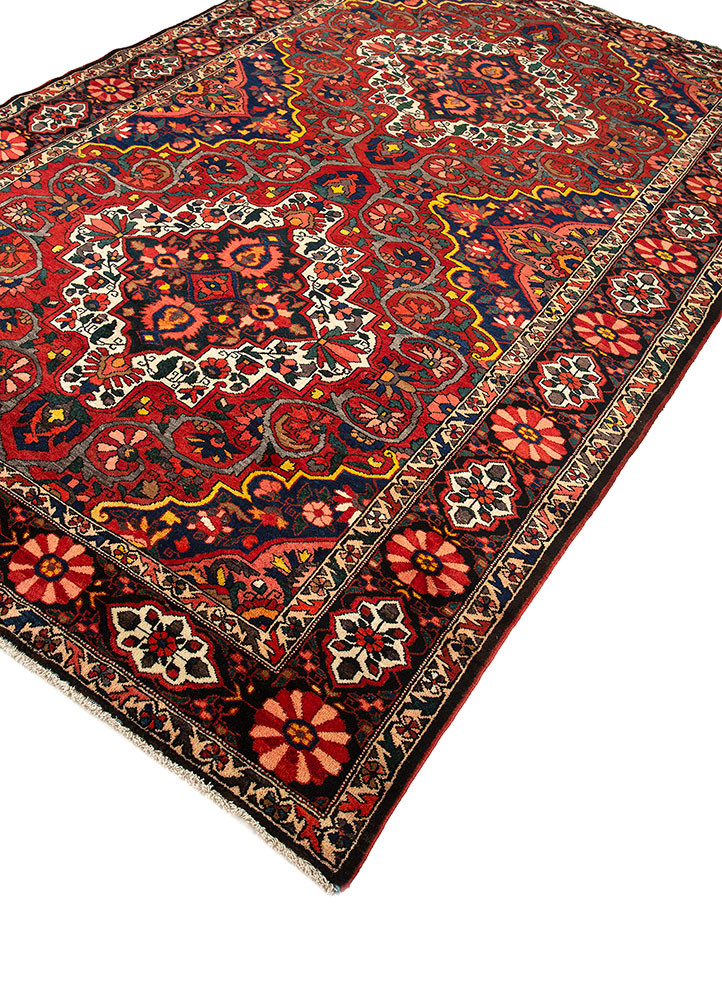 aalam red and orange wool hand knotted Rug - FoldShot aalam red and orange wool hand knotted Rug - FoldShot