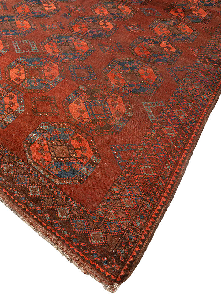 kiaan red and orange wool hand knotted Rug - FoldShot