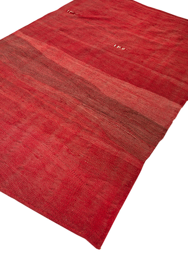 nayaab red and orange wool flat weaves Rug - FoldShot nayaab red and orange wool flat weaves Rug - FoldShot