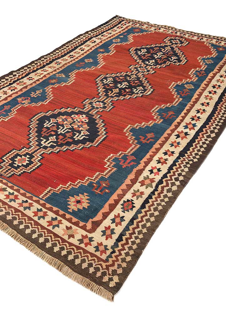Nayaab Red and Orange Flat Weaves Wool RugsPaem895Jaipur Rugs Australia