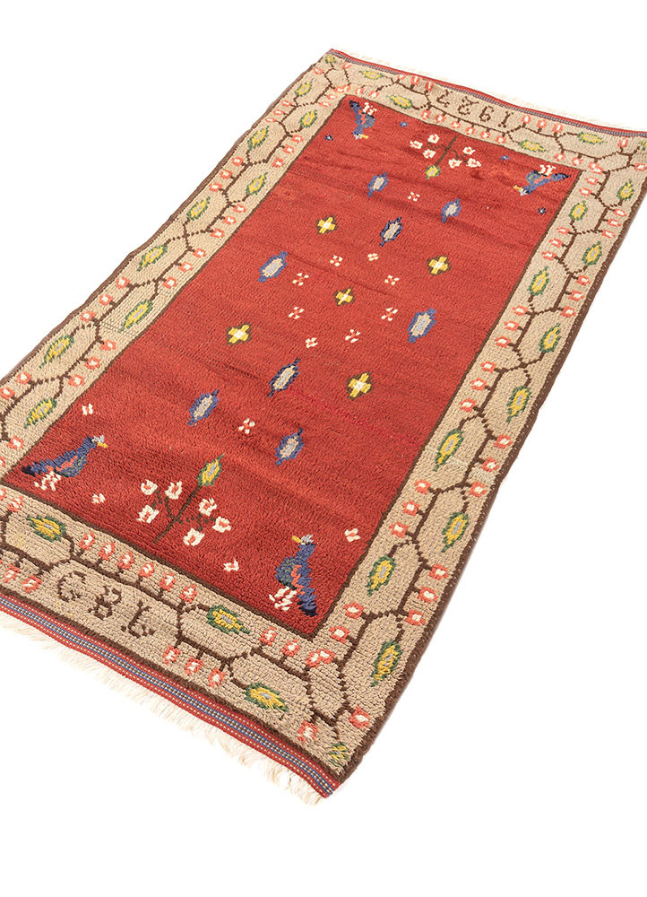 nayaab red and orange wool flat weaves Rug - FoldShot nayaab red and orange wool flat weaves Rug - FoldShot