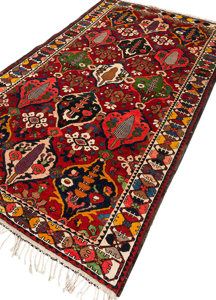 aalam red and orange wool hand knotted Rug - FoldShot aalam red and orange wool hand knotted Rug - FoldShot
