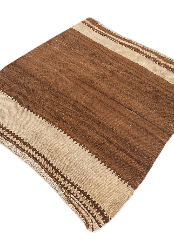 nayaab beige and brown wool flat weaves Rug - FoldShot nayaab beige and brown wool flat weaves Rug - FoldShot