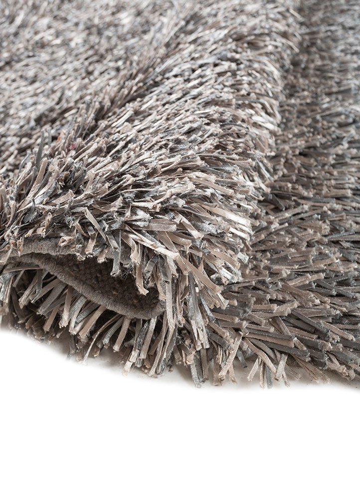 basis grey and black polyester hand loom Rug - FoldShot