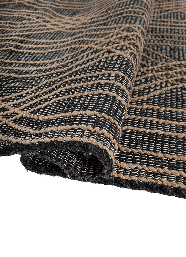 nomadic threads grey and black jute and hemp flat weaves Rug - FoldShot nomadic threads grey and black jute and hemp flat weaves Rug - FoldShot