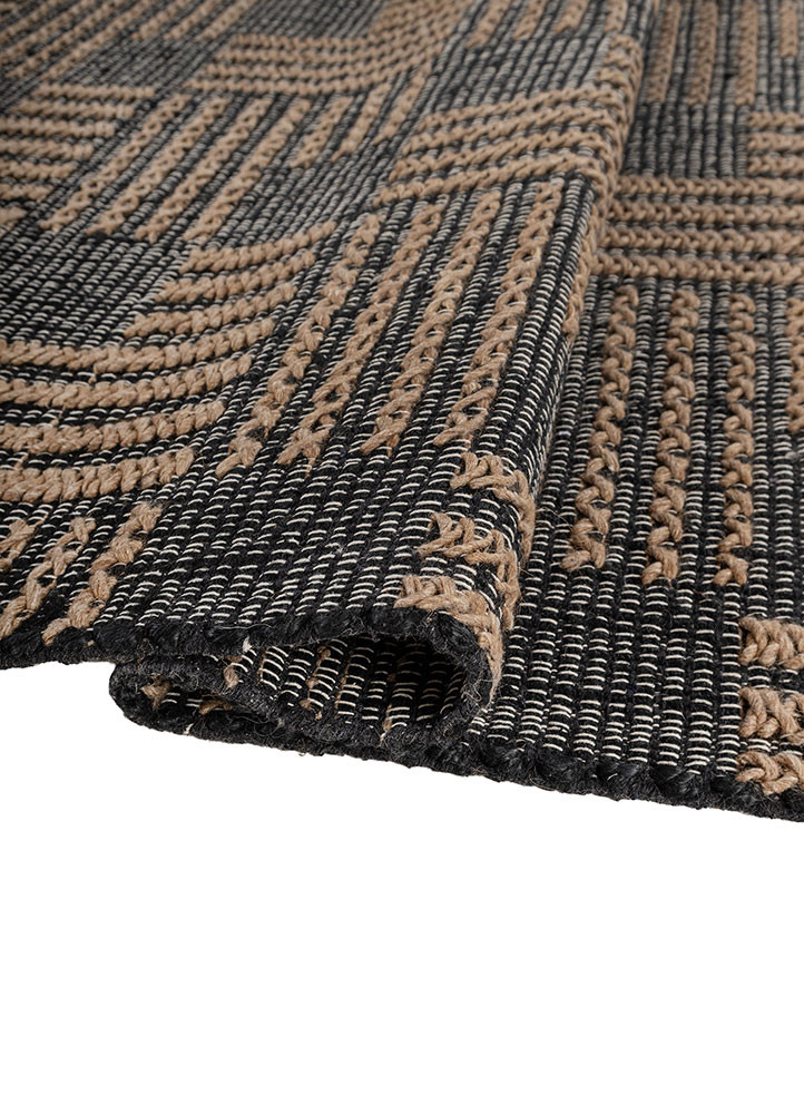 nomadic threads grey and black jute and hemp flat weaves Rug - FoldShot nomadic threads grey and black jute and hemp flat weaves Rug - FoldShot
