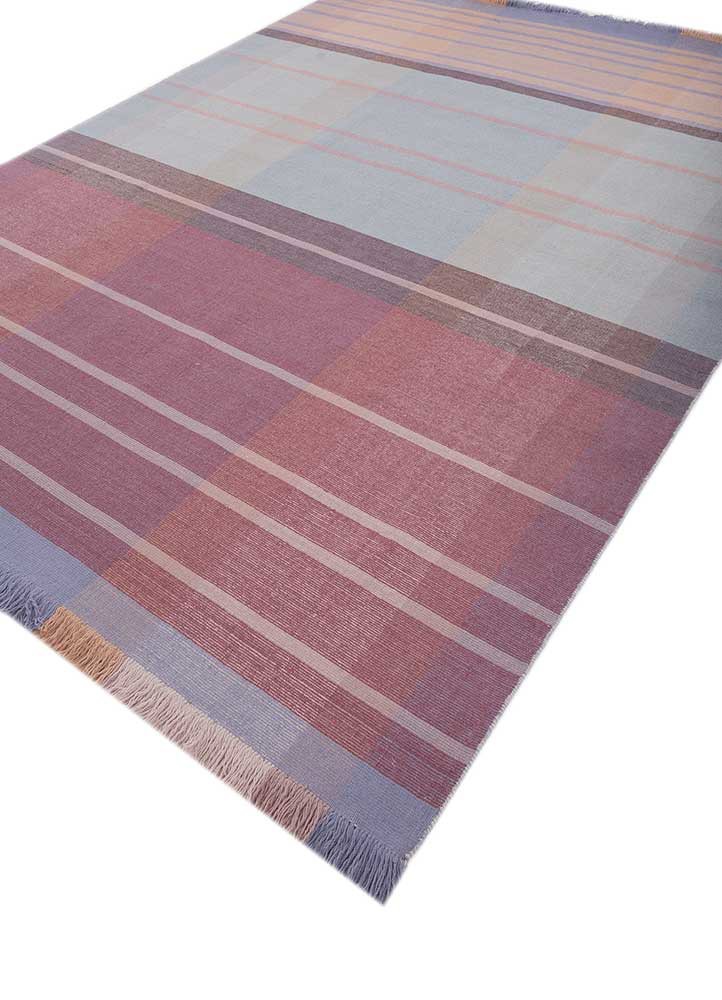 checkers pink and purple wool flat weaves Rug - FoldShot checkers pink and purple wool flat weaves Rug - FoldShot