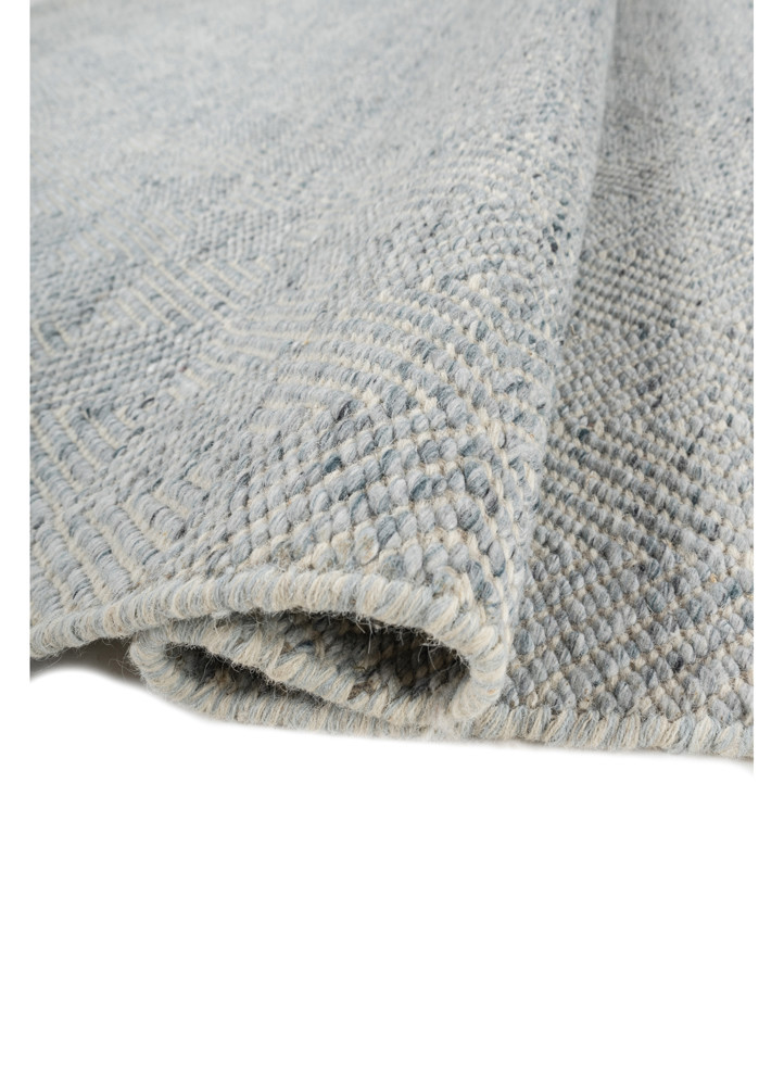 abrash blue wool flat weaves Rug - FoldShot
