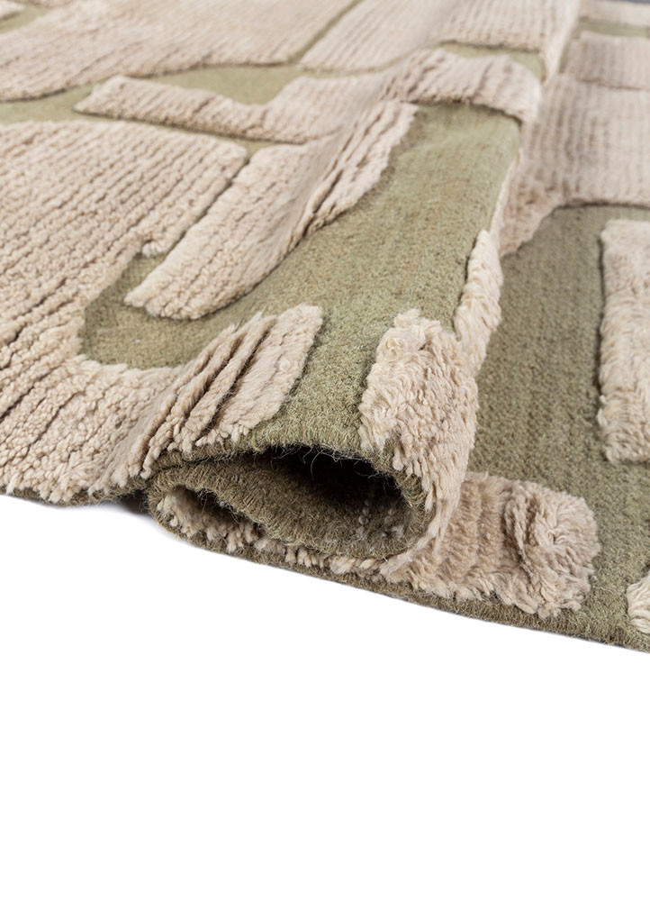 indusbar green wool flat weaves Rug - FoldShot indusbar green wool flat weaves Rug - FoldShot