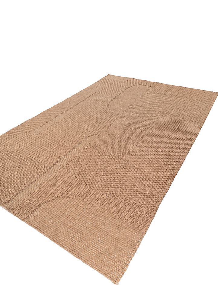 aprezo beige and brown wool flat weaves Rug - FoldShot aprezo beige and brown wool flat weaves Rug - FoldShot