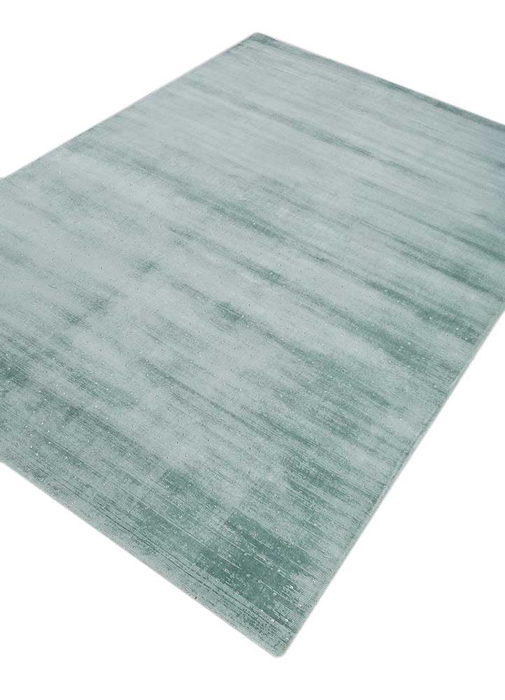 basis blue viscose hand loom Rug - FoldShot