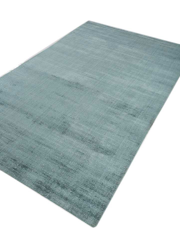 basis blue viscose hand loom Rug - FoldShot
