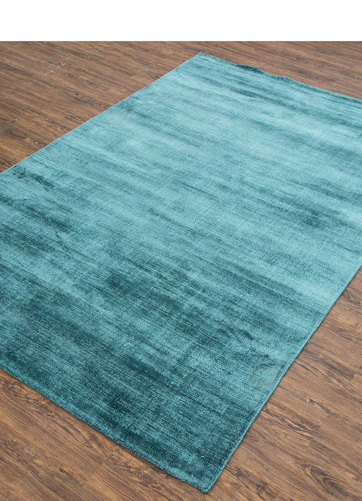basis blue viscose hand loom Rug - FoldShot basis blue viscose hand loom Rug - FoldShot