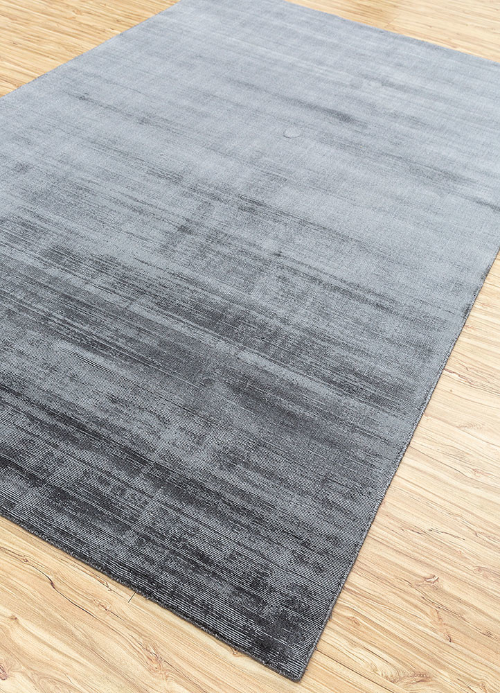 basis grey and black viscose hand loom Rug - FoldShot