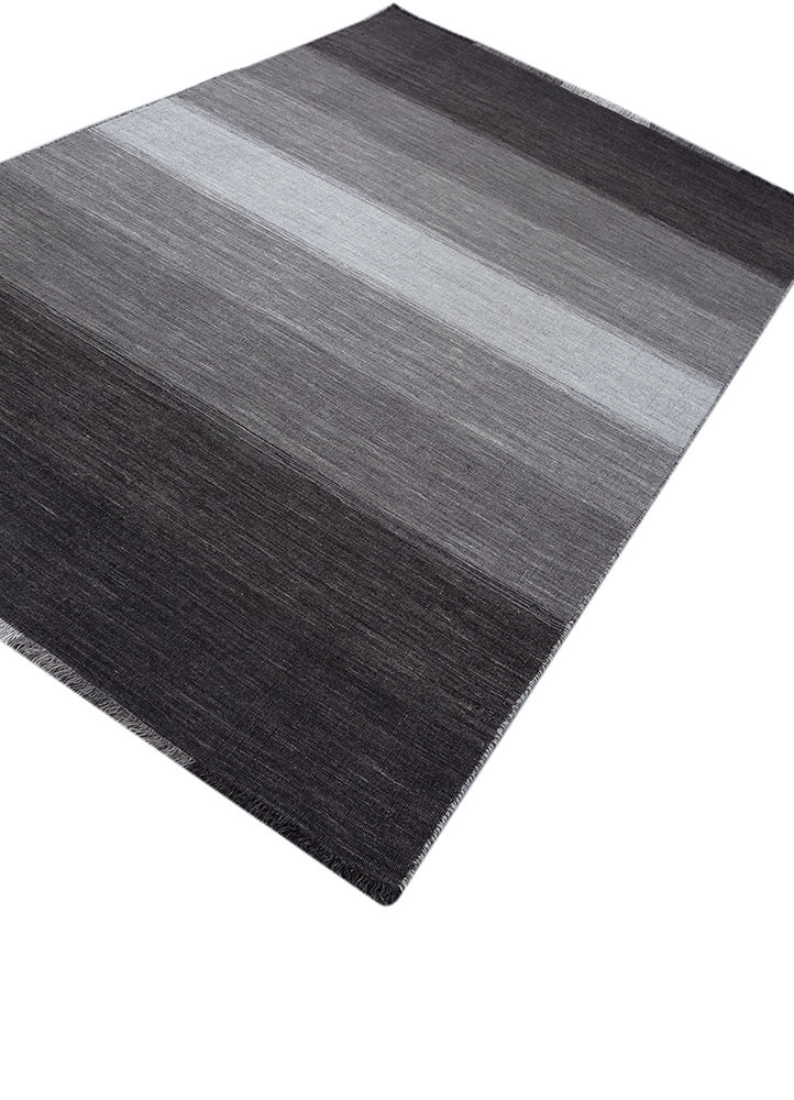 tesoro grey and black wool hand loom Rug - FoldShot tesoro grey and black wool hand loom Rug - FoldShot