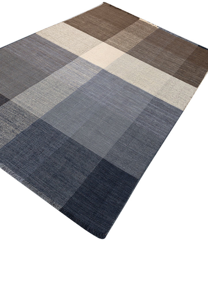 tesoro beige and brown wool hand loom Rug - FoldShot tesoro beige and brown wool hand loom Rug - FoldShot