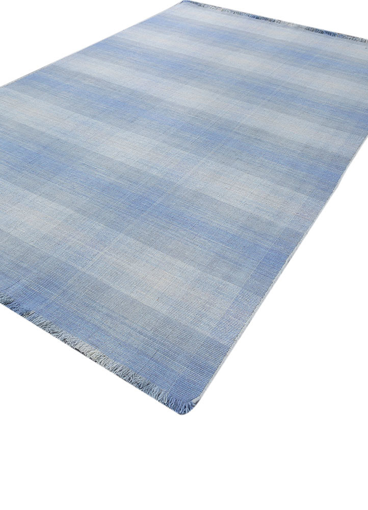 tesoro blue wool hand loom Rug - FoldShot