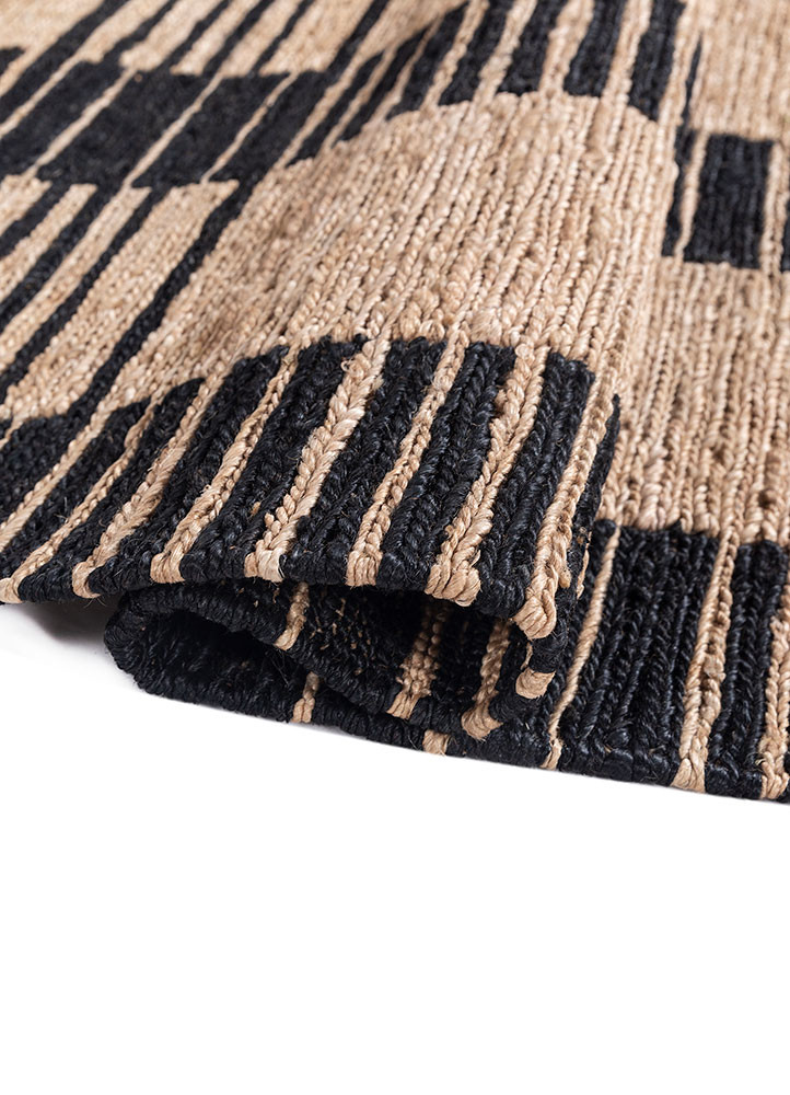 nomadic threads beige and brown jute and hemp hand knotted Rug - FoldShot