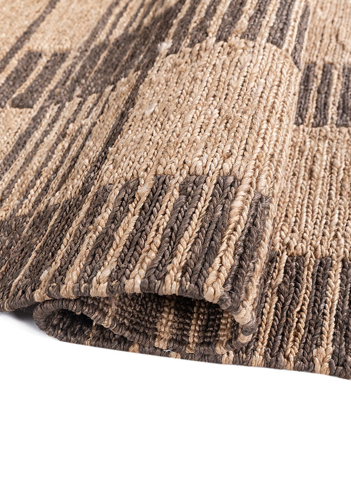 nomadic threads beige and brown jute and hemp hand knotted Rug - FoldShot