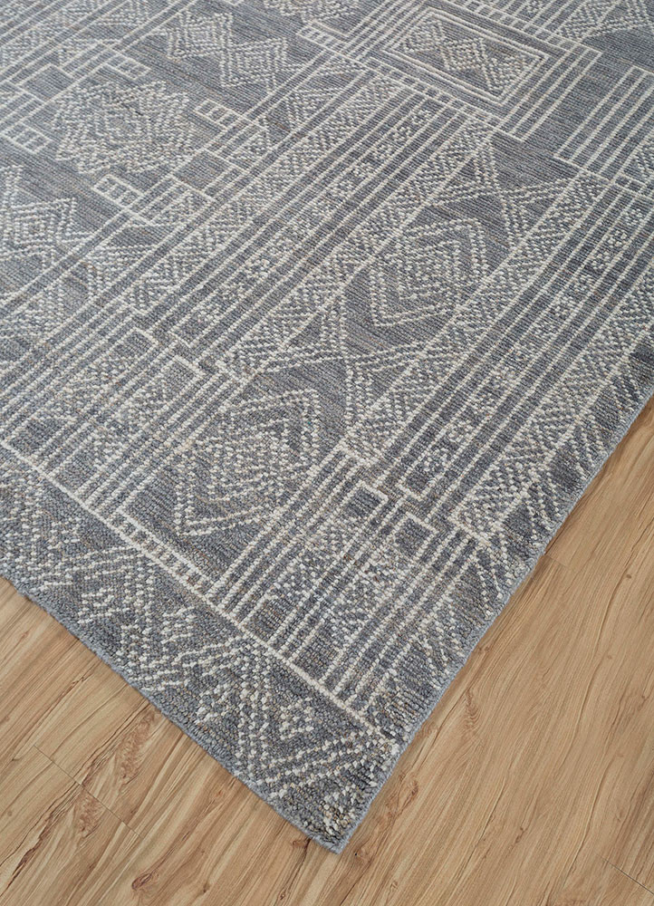 thyme blue jute and hemp hand knotted Rug - FoldShot thyme blue jute and hemp hand knotted Rug - FoldShot