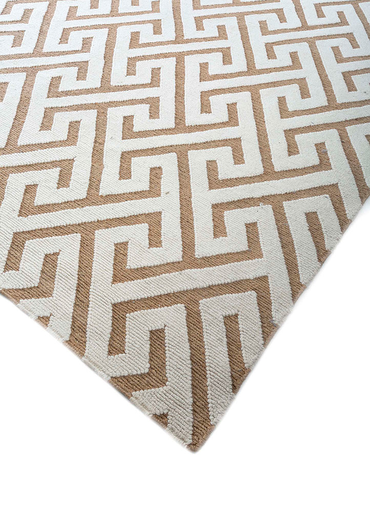 azalea beige and brown wool hand knotted Rug - FoldShot