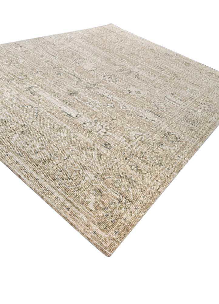 viscaya beige and brown wool hand knotted Rug - FoldShot