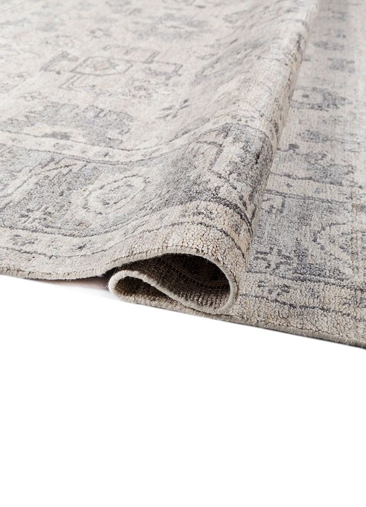 erbe grey and black wool hand knotted Rug - FoldShot erbe grey and black wool hand knotted Rug - FoldShot
