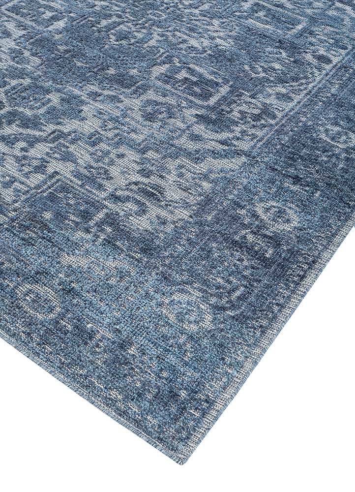 savana blue wool hand knotted Rug - FoldShot savana blue wool hand knotted Rug - FoldShot