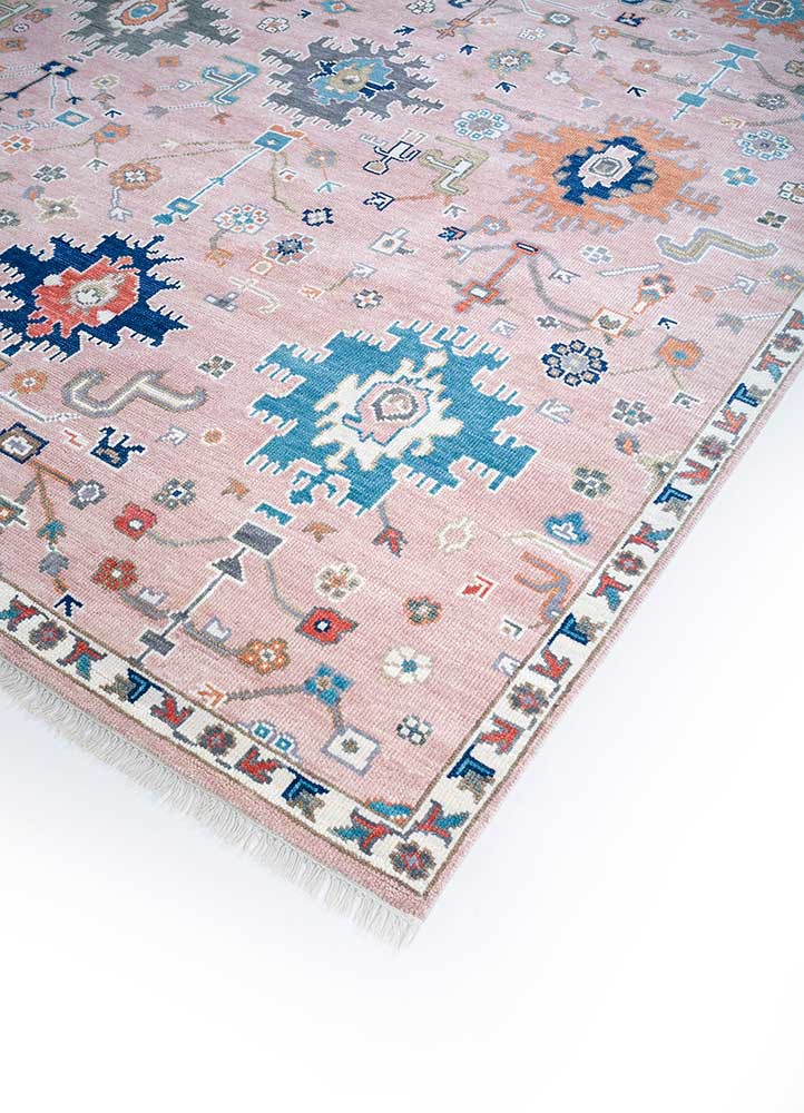 cyanna pink and purple wool hand knotted Rug - FoldShot